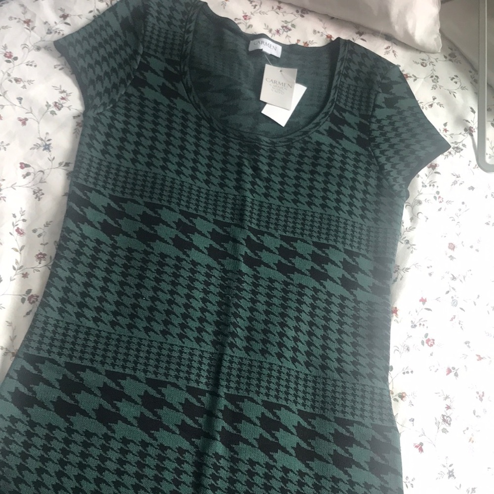 Carmen Marc Valvo Green Maxi Dress